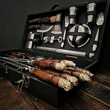 Набір шампурів у дерев'яному кейсі "Тріумф"