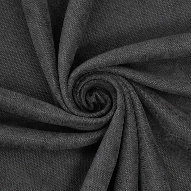 Шторна тканина мікровелюр на метраж, колір темно-сірий, висота 3м (Petek-342), фото 1