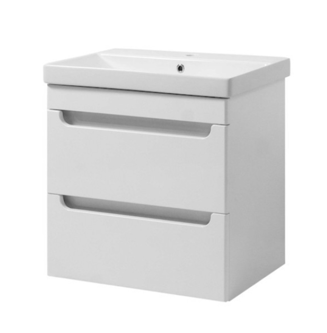 Тумба 61х40 см підвісна з умивальником , біла для ванної кімнати