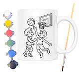 Набір для творчості кружка розмальовка Баскетбол 330 мл біла (КР0109), фото 2