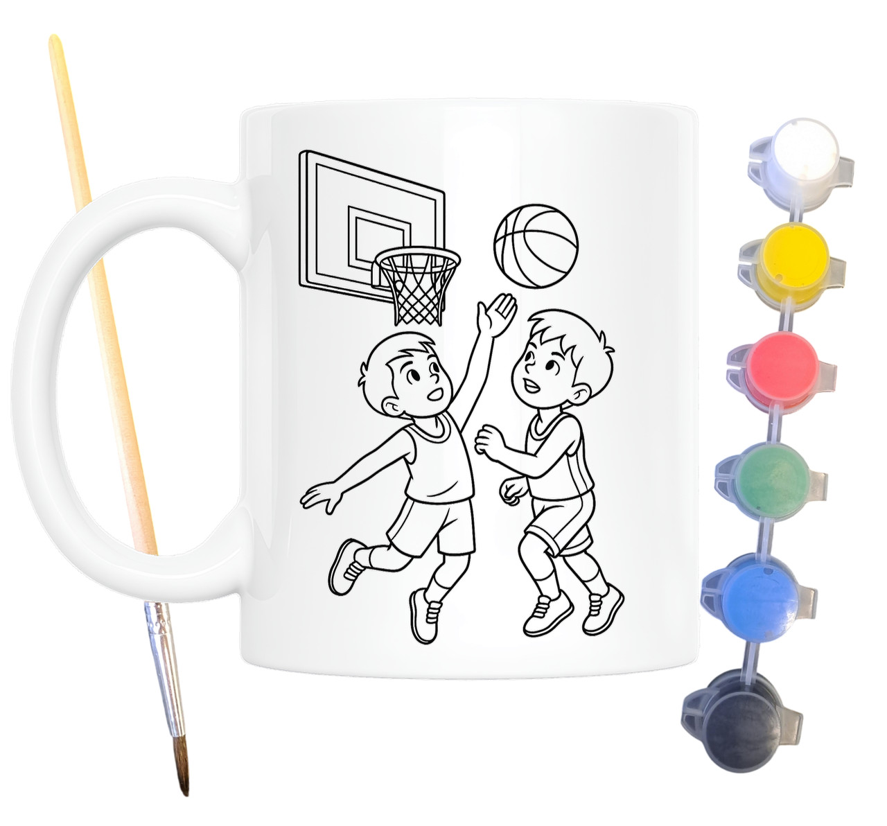 Набір для творчості кружка розмальовка Баскетбол 330 мл біла (КР0109), фото 1