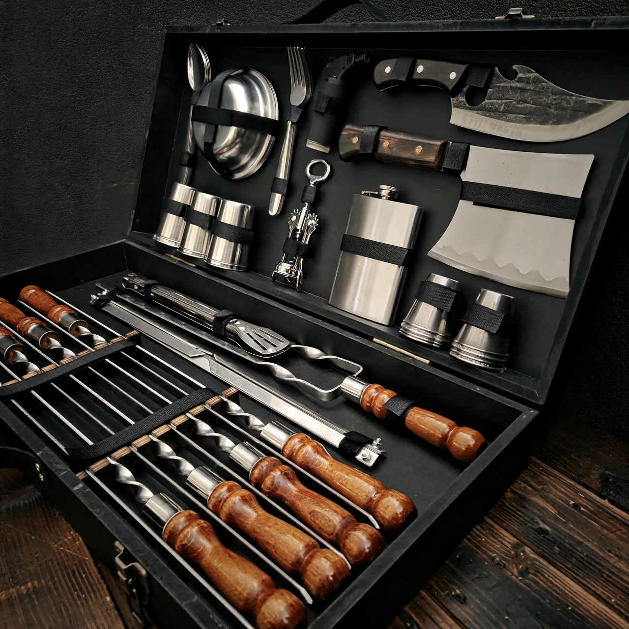 Набір шампурів в дерев'яному кейсі "Шампурок Ред", фото 1