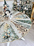 Скатертина кругла Новорічна гобелен Ø90 см. RUNNER1387FN, фото 2