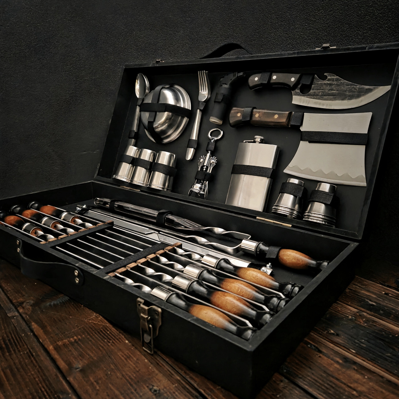 Набір шампурів в дерев'яному кейсі "Шампурок Люкс", фото 1