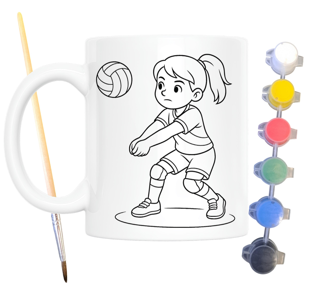 Набір для творчості кружка розмальовка Волейбол 330 мл біла (КР0110), фото 1
