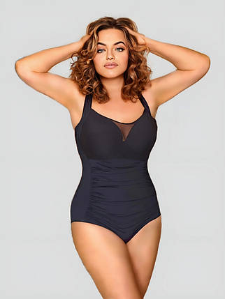 Злитий купальник Sisianna 3917 чорний 48 50 52 54 56 розмір, фото 1