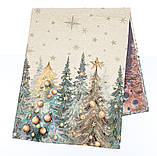 Доріжка раннер на стіл Новорічна 45х140 см., гобелен RUNNER1387FN, фото 7