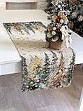 Доріжка раннер на стіл Новорічна 45х140 см., гобелен RUNNER1387FN, фото 4