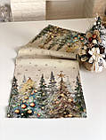 Доріжка раннер на стіл Новорічна  37х100 см., гобелен RUNNER1387FN, фото 4