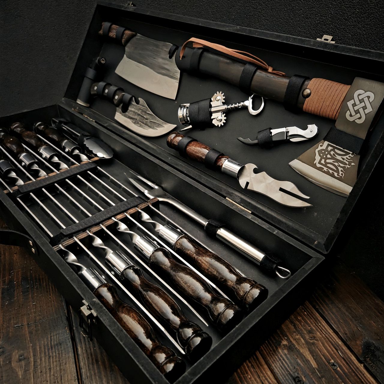 Набір шамурів у дерев'яному кейсі "Шефський Браун", фото 1