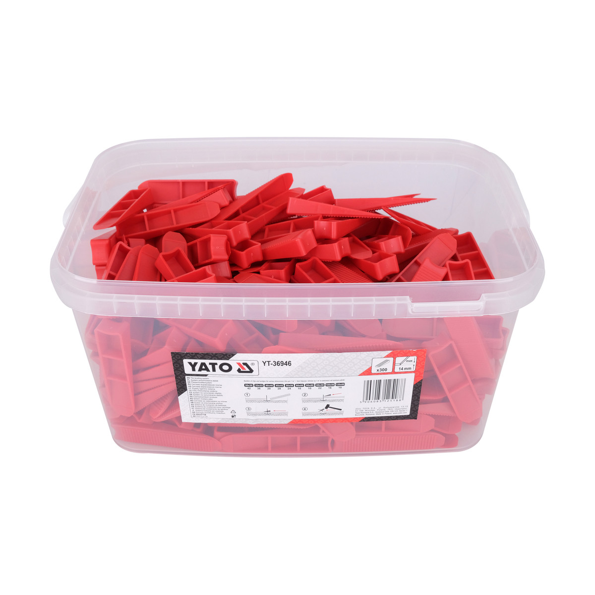 Клини СВП для викладання плитки 94x22x16 мм до шва t≥ 1 мм (плитка t≤ 14 мм) 300 шт. Yato YT-36946, фото 1