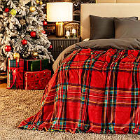 Плед фліс Класична клітинка 150x200 см Love You