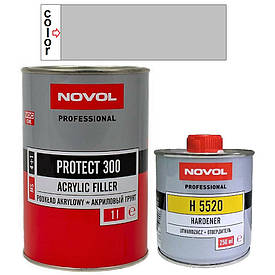 Акриловий ґрунт сірий Novol Protect 300 MS 4:1 Grey 1,0+0,25л
