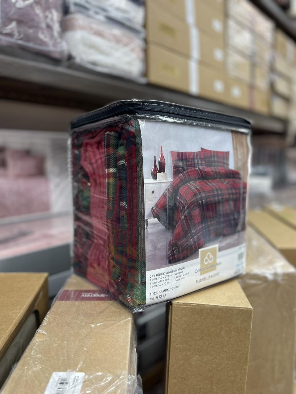 Постільна білизна фланелева байкова Cotton Collection євро розмір Redder, фото 1