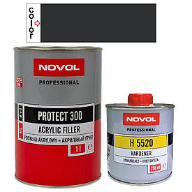 Акриловий ґрунт чорний Novol Protect 300 MS 4:1 Black 1,0+0,25л