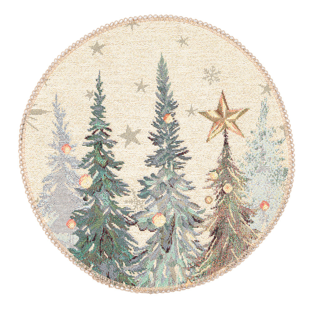 Серветка сервірувальна, гобеленова, Новорічна Ø25 см.RUNNER1387FN, фото 1