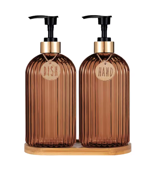 Диспенсер для кухні для мила та миючого засобу 2шт набір по 500мл з підставкою, фото 1