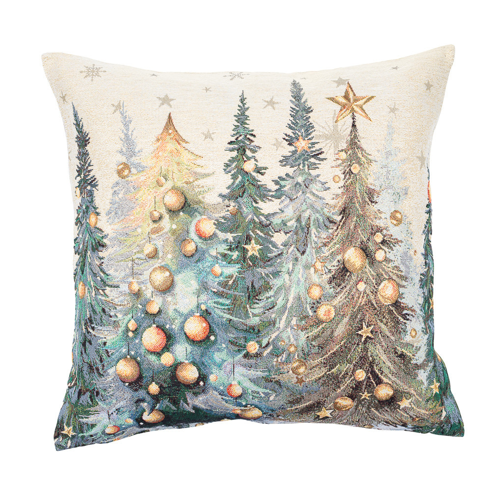 Декоративна наволочка Новорічна 45х45 см, гобелен KISS1387FN, фото 1
