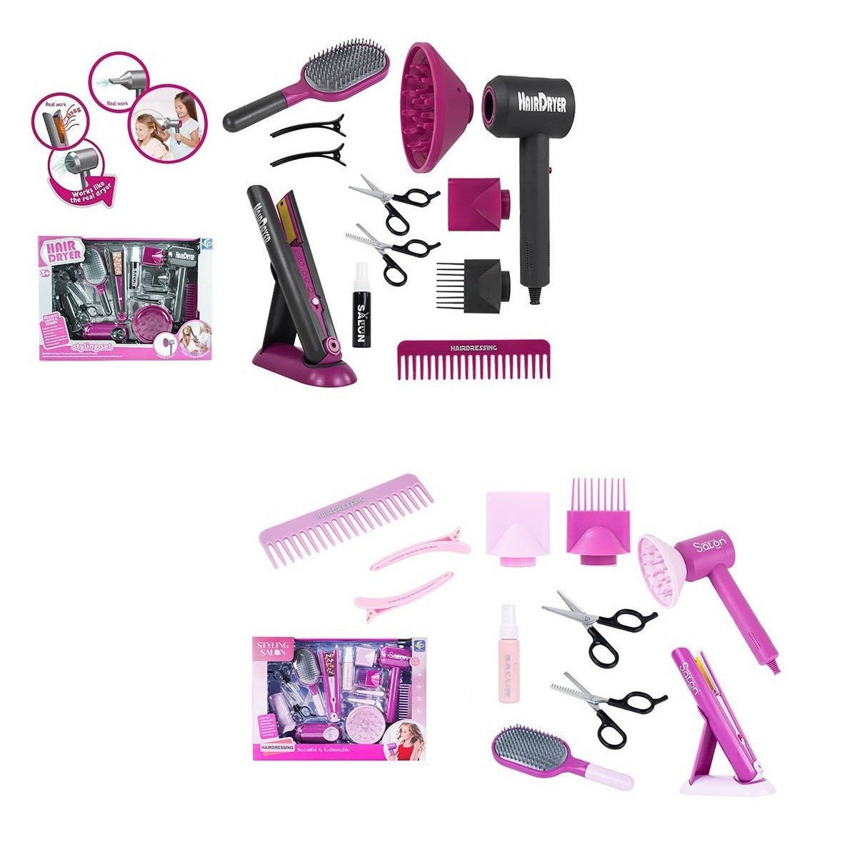 Перукарський набір (фен, стайлер, салон краси) YF821/YF822, фото 1