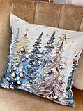 Декоративна наволочка Новорічна 45х45 см, гобелен KISS1387FN, фото 4
