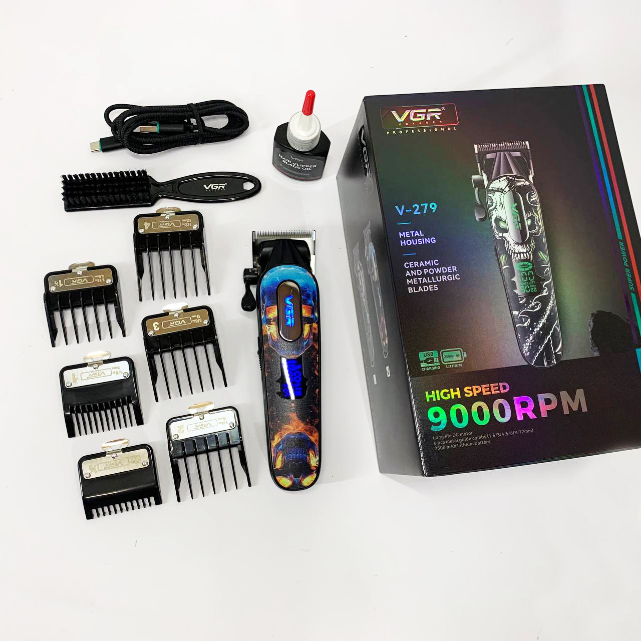 Машинка для стрижки волосся з мотором VGR V-279 RED, Відмінна машинка для стрижки волосся JR-48, фото 1