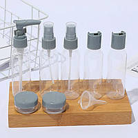 Дорожній набір 9в1 для косметики та засобів гігієни з косметичкою/Дорожній набір ємностей