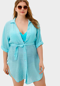 Жіноча сорочка для пляжу з поясом Z.Five SD020 м'ятна на 44 46 48 50 52 54  розмір