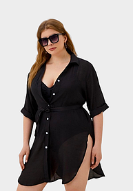 Жіноча сорочка для пляжу з поясом Z.Five SD020 чорна на 46 48 50 52 54 розмір