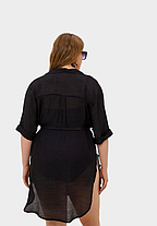 Жіноча сорочка для пляжу з поясом Z.Five SD020 чорна на 46 48 50 52 54 розмір, фото 3