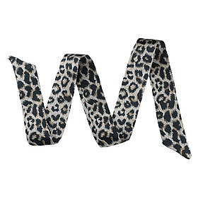 Хустинка-стрічка твіллі (85*4см) "Леопардовий" сірий