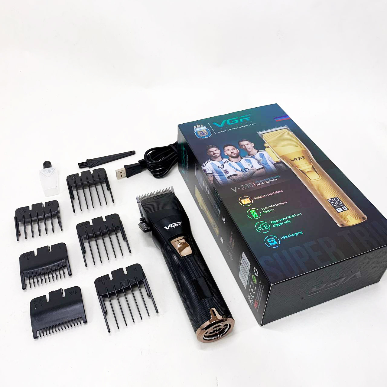 Миюча машинка для стрижки VGR, Машинка для стрижки на акумуляторі Електромашинка RL-37, фото 1