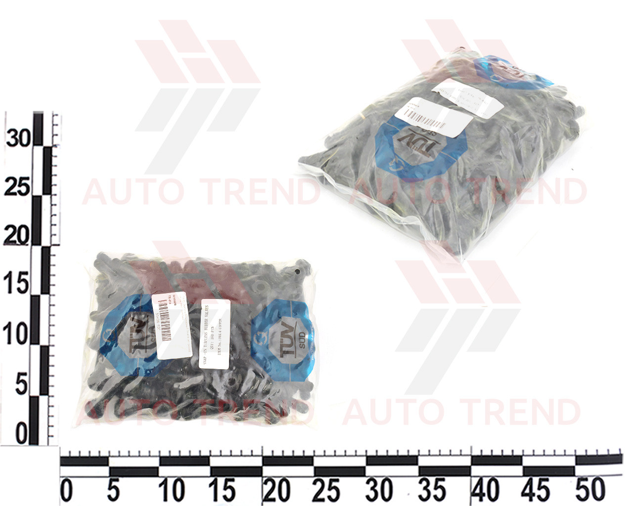 Вентиль безкамерний л/а TR-414, нат. гума, латунь, золотник — хром. латунь, 100 шт.