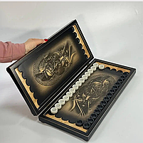 Нарди дерев'яні ручної роботи Легіонер 50×23см довгі нарди та короткі нарди, фото 3