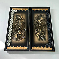 Нарди дерев'яні ручної роботи Легіонер 50×23см довгі нарди та короткі нарди, фото 2