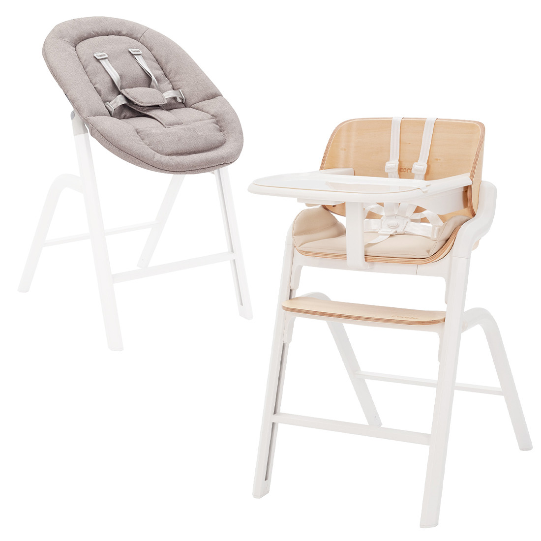 Стільчик‑шезлонг 2‑в‑1 Carrello Combi CRL‑9505: натуральний бук, 4 рівні висоти, 5‑т ремені, до 95 кг, фото 1