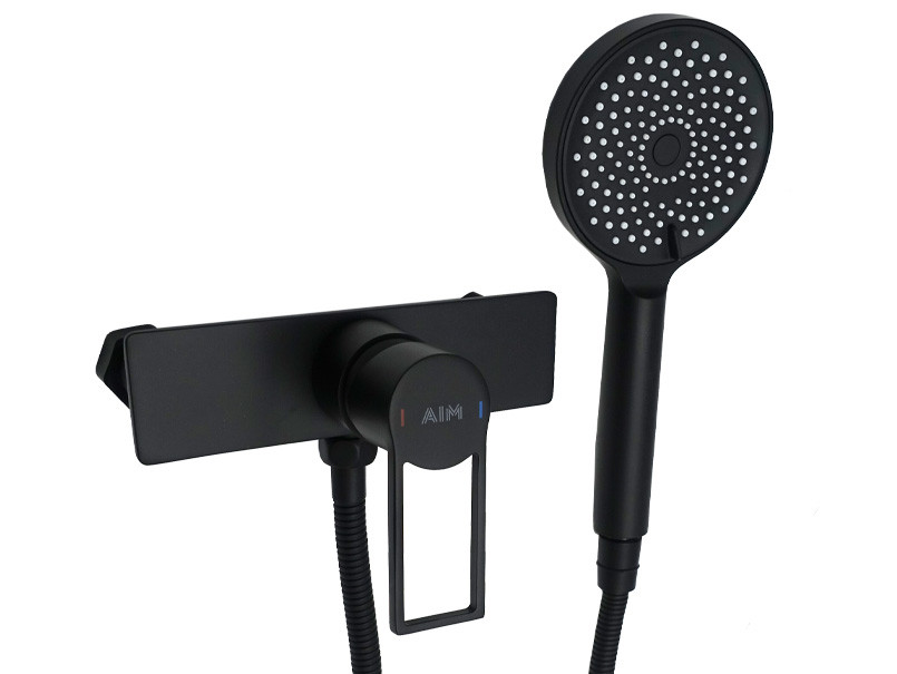 Змішувач для душ.кабіни, латунь,чорний матовий AIM,DG06540 black matte