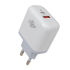 Зарядка для телефону LP 45W (Type-C+USB) QC + кабель (Type-C to Type-C) 45WCH