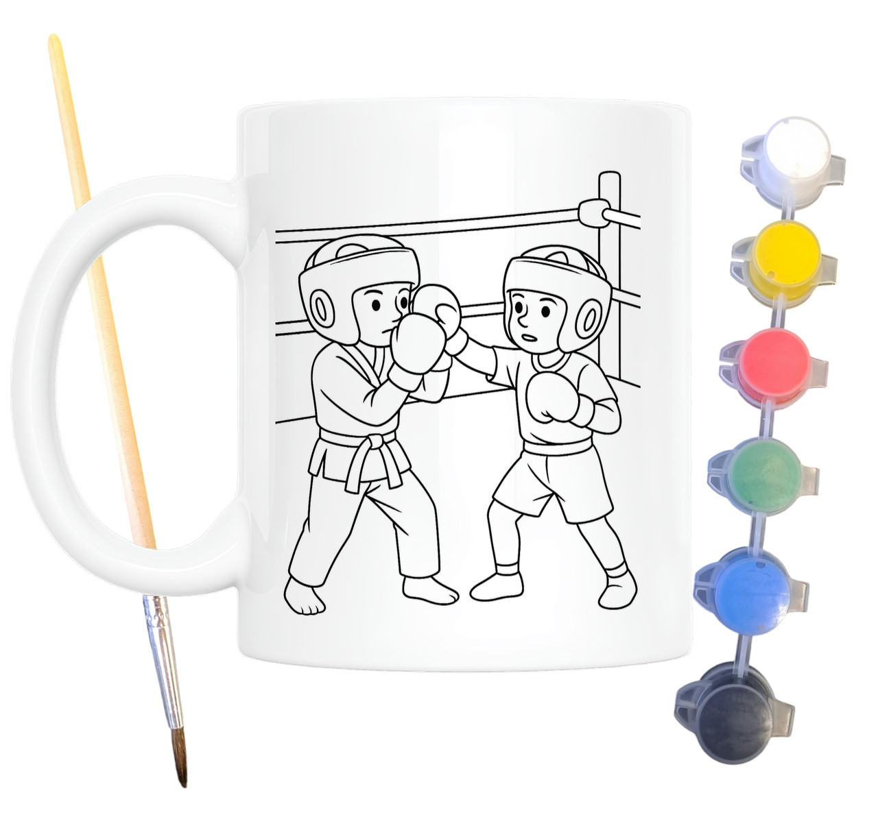 Набір для творчості кружка розмальовка Бокс 330 мл біла (КР0114), фото 1