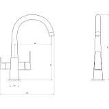 Смеситель для кухни Globus Lux LAZER GLLR-0999-1-ONIX под осмос, фото 5