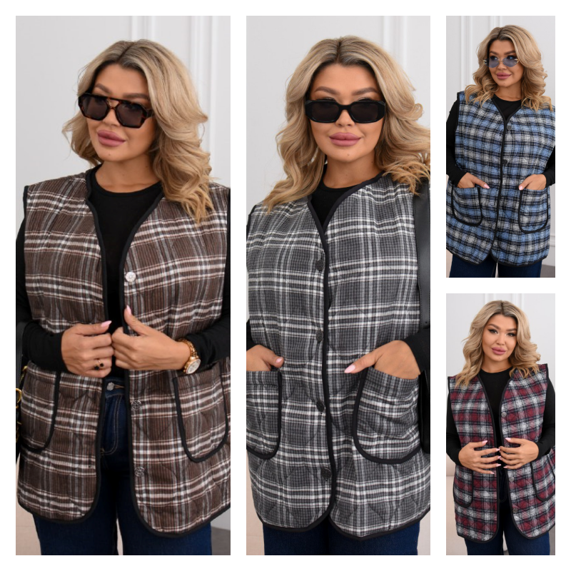 Жилетка фланелева на синтепоні