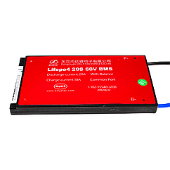 BMS плата LiFePO4 60V 20S Dis 20A Ch 10A