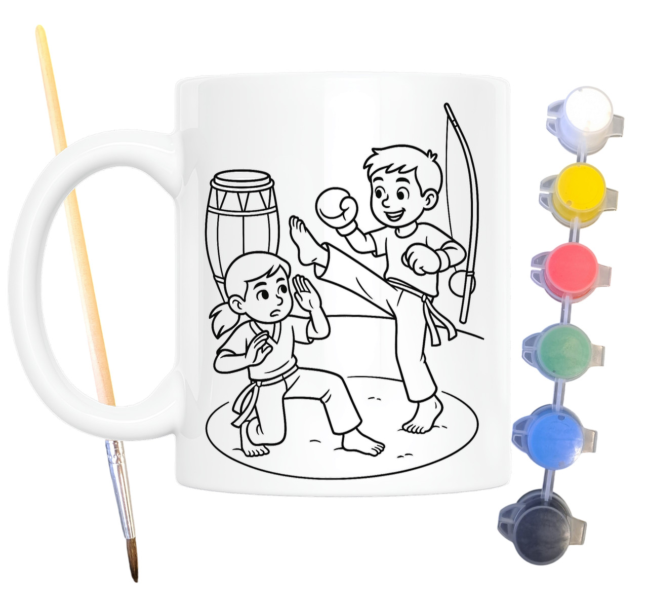 Набір для творчості кружка розмальовка Капоейра 330 мл біла (КР0116), фото 1