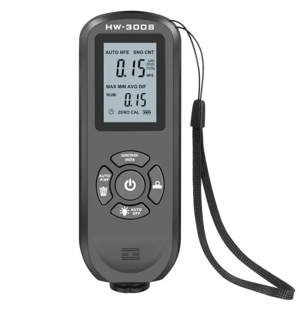 Товщиномір HW-300S для автомобільної фарби та покриттів (авкалібрування й підсвітка), фото 1