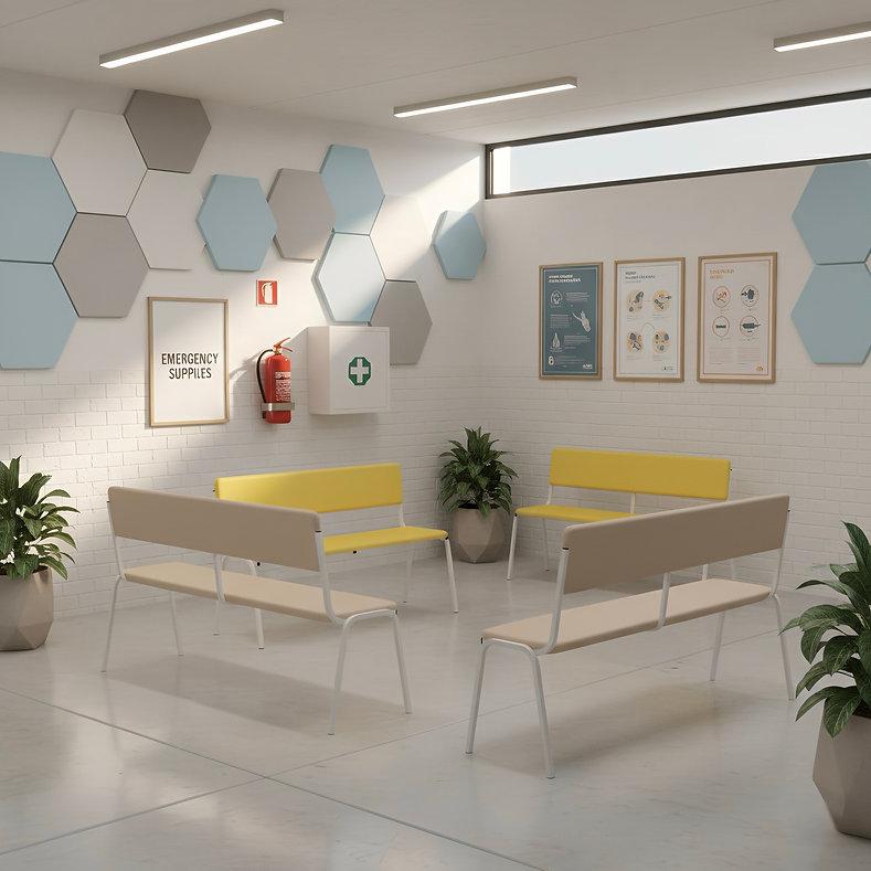 Лава напівм’яка зі спинкою для шкіл, укриттів та їдалень, меблі для навчальних закладів, фото 1