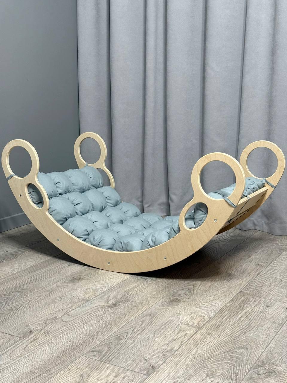 Дитяче ліжечко качалка з матрасиком 23 БОНБОН, дитяча качалка, качалка для дітей, балансир, дитяча гойдалка балансир, качалка, фото 1