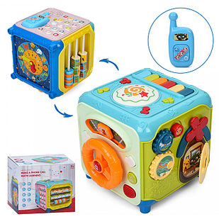 Логична гра куб, бізікуб, музика, звук(англ), світло, кермо, шестерні, піаніно, барабан, годинник, телефон, рухливі деталі