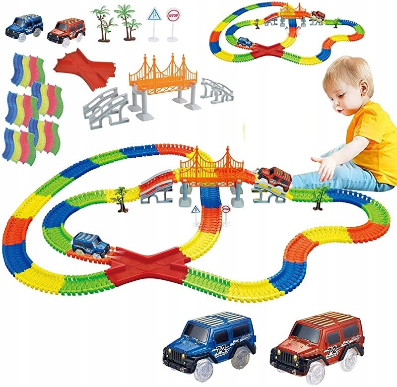 Конструктор Magic Tracks 360 деталей Mega Set (2 машинки), фото 1