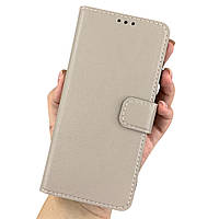 Чохол-книга для Motorola G84 бежева з магнітною застібкою з відділенням для карт