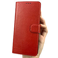 Чохол-книга для Motorola G84 червона з магнітною застібкою з відділенням для карт