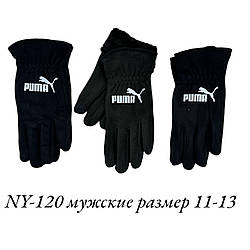 Чоловічі зимові флісові рукавички на хутрі "Сенсор" Розмір: 11-13 (24608)
